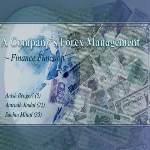 Company forex management finance function