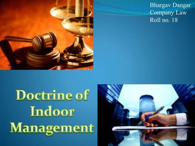 Doctrine of Indoor Management