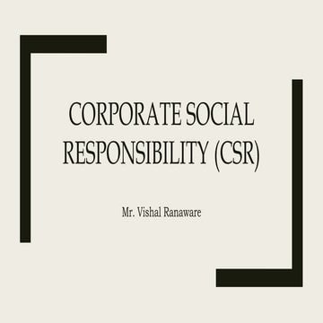 Corporate Social Responsibility (Company Law) by Vishal Ranaware