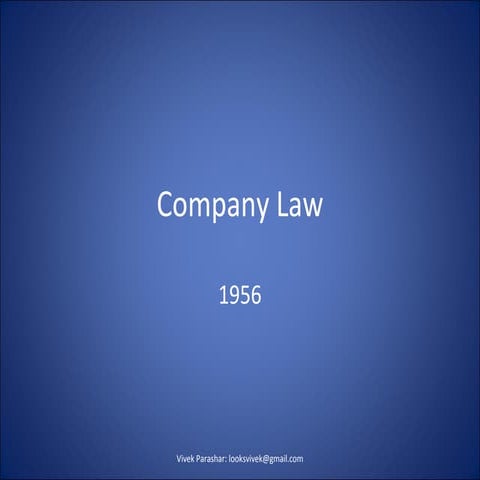 Company law, 1956 vivek parashar