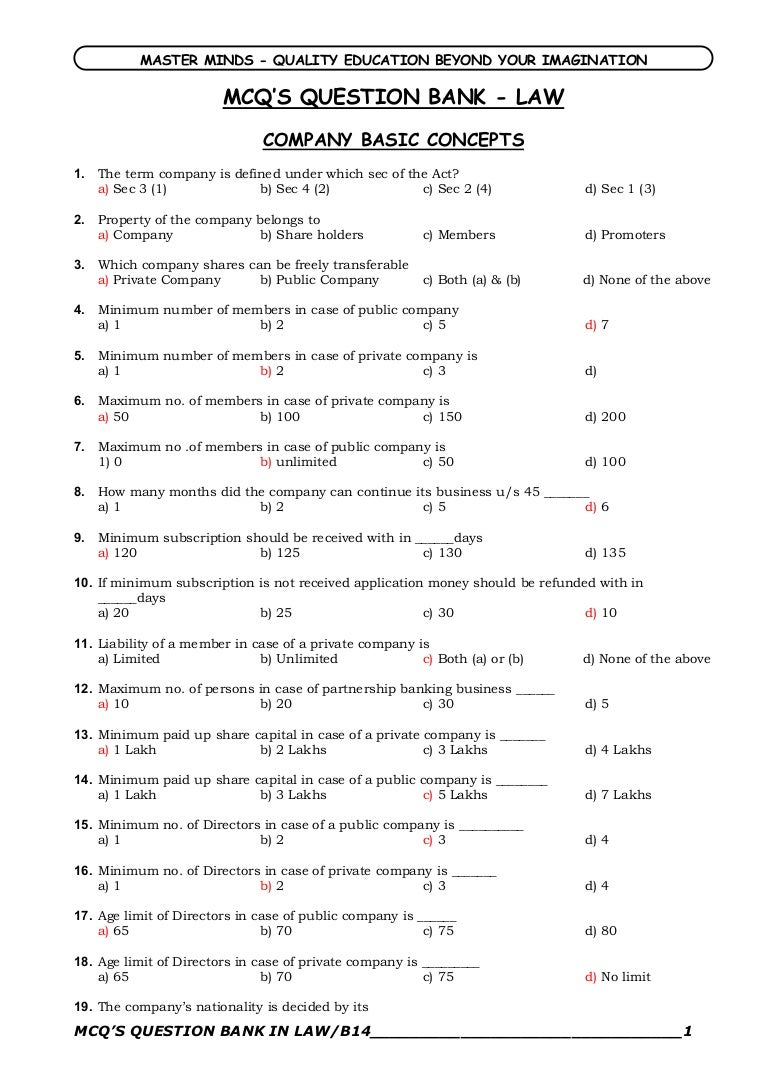 worksheet Limiting Government Worksheet Answers companylawmcq 110913122423 phpapp01 thumbnail 4 jpgcb1315918326