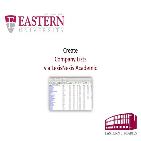 Create Company Lists via LexisNexis Academic