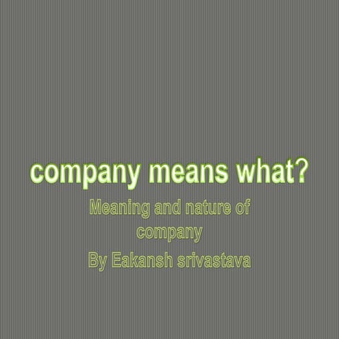 Company means what | PPTX