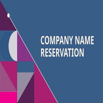 Company Name Reservation Of A Private or SMC | PPTX