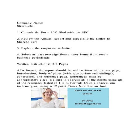 Company Name Strarbucks1. Consult the Form 10K filed with | DOCX