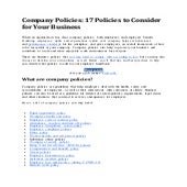 Company policies