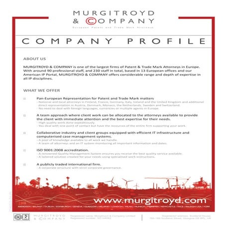 Murgitroyd &amp; Company Profile