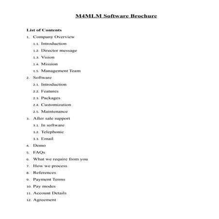 M4MLM Company Brochure