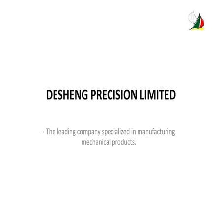 DESHENGRUI MACHINERY Compay Profile--2019 | PPT