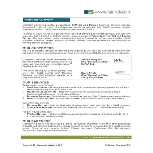 Montclair Advisors Company Profile