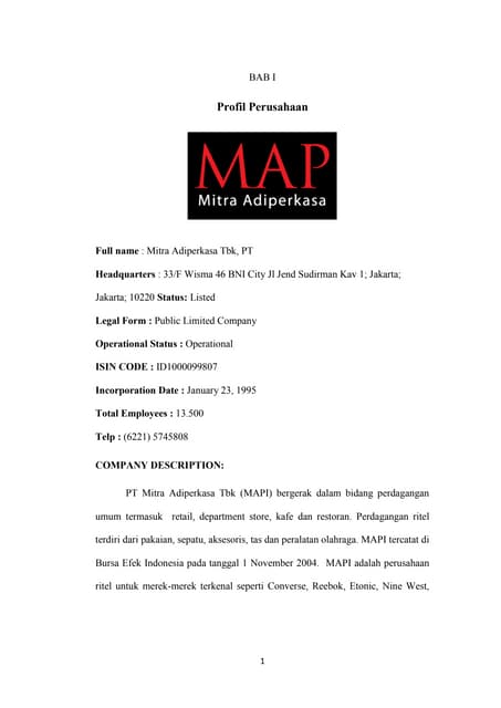 Company profile | DOCX