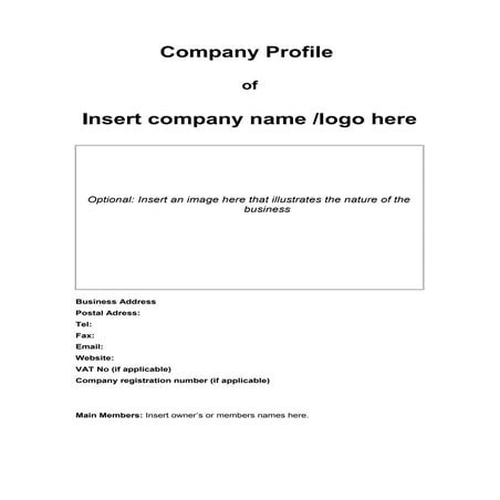 Company profile template