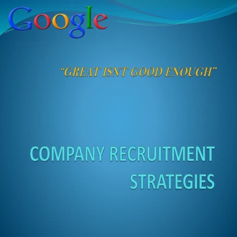 Company Recruitment  Strategy 