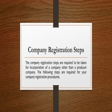 Company registration steps