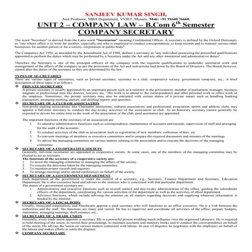 Company secretary pdf