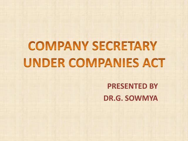 Duties of company secretary | PPTX
