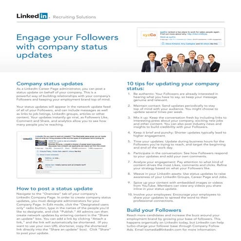 Company status updates - best practices