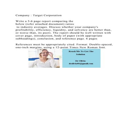 Company  Target Corporation  Write a 5-6 page report comparing .docx