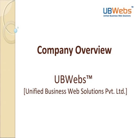 Company Profile - UBWebs