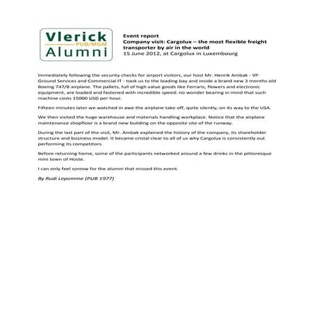 Company visit  cargolux