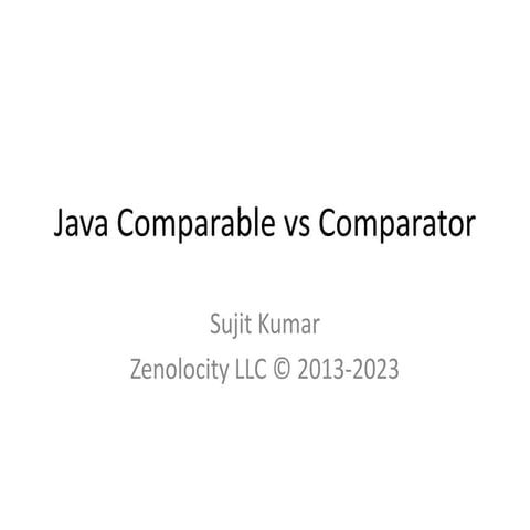 Java Comparable and Comparator | PPT