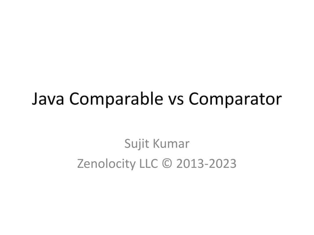 Java Comparable and Comparator | PPT