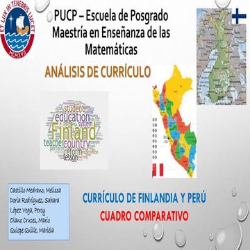 Comparación Currículo Finlandia y Perú 