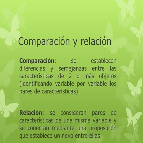 Comparación y relación HABILIDADES DEL PENSAMIENTO 