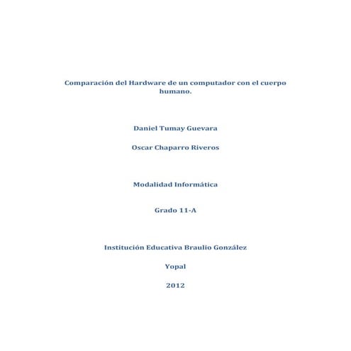 Comparacion del computador con el ser humano tumay