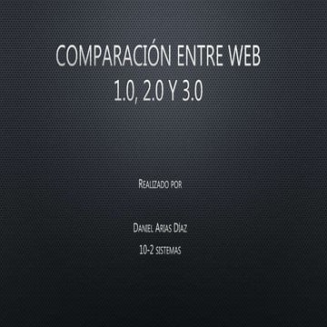 Comparacion de web 1.0, 2.0 y 3.0