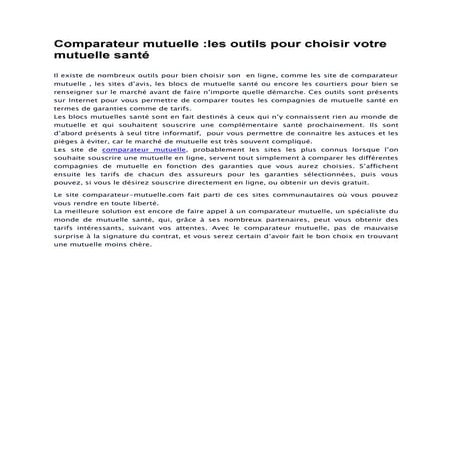 Comparateur mutuelle