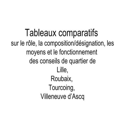 Comparatif Conseil2quartiers