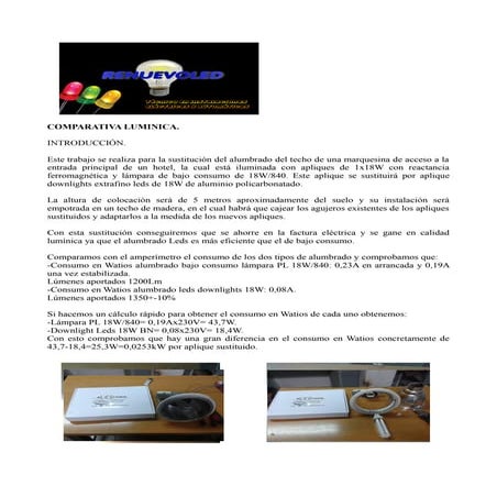 Comparativa luminica