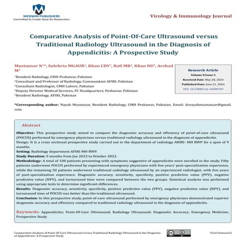 Comparative Analysis of Point-Of-Care Ultrasound versus Traditional ...