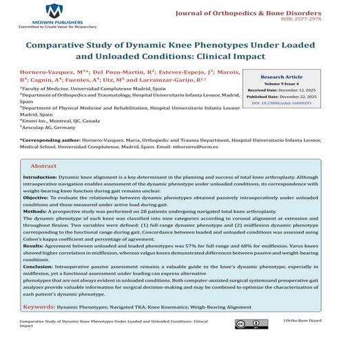 Comparative Study of Dynamic Knee Phenotypes Under Loaded and Unloaded ...