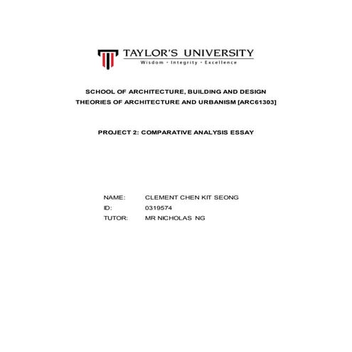 Comparative analysis essay