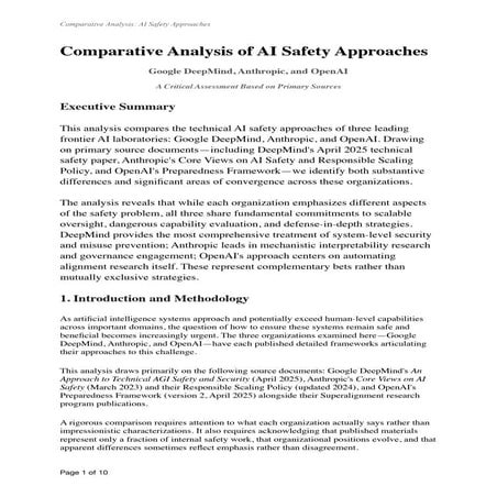 Comparative Analysis of AI Safety Approaches