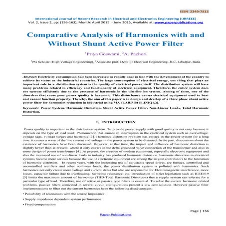 Comparative Analysis of Harmonics with and Without Shunt Active Power Filter