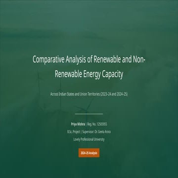 Comparative Analysis of Renewable and Non-Renewable Energy Capacity ...