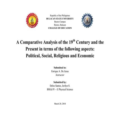 A Comparative Analysis of the 19th Century and the Present in the Philippines...