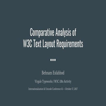 Comparative Analysis of W3C Text Layout Requirements