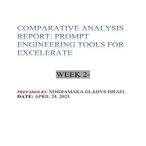 COMPARATIVE ANALYSIS REPORT BY NDIDIAMAKA .G. ISRAEL
