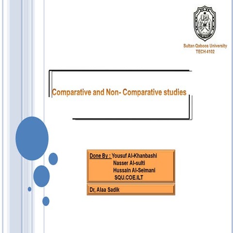 Comparative And Non Comparative Evaluation In Educational Technology