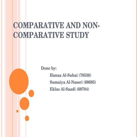 Comparative and non-comparative study
