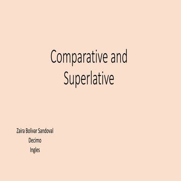 Comparative and superlative