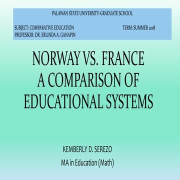 Comparative education norway vs. france
