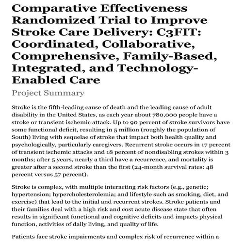 Comparative effectiveness randomized trial to improve stroke care delivery  c...