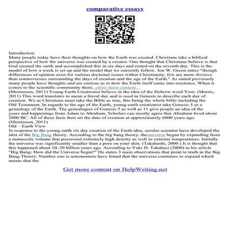 Comparative Essay Ideas