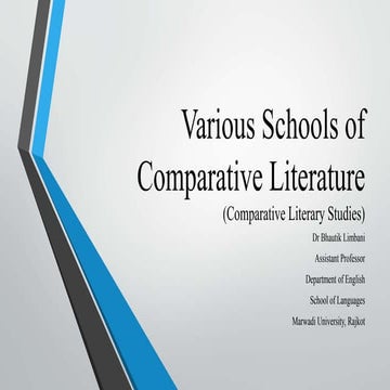 Schools of Comparative Literature Studies