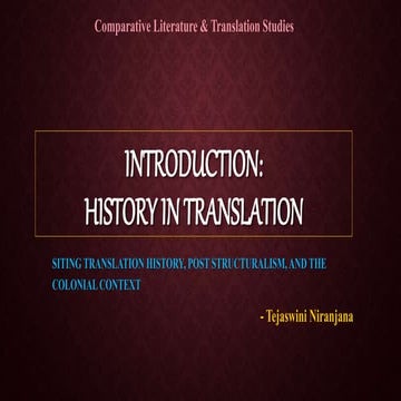 Comparative literature amd translation studies